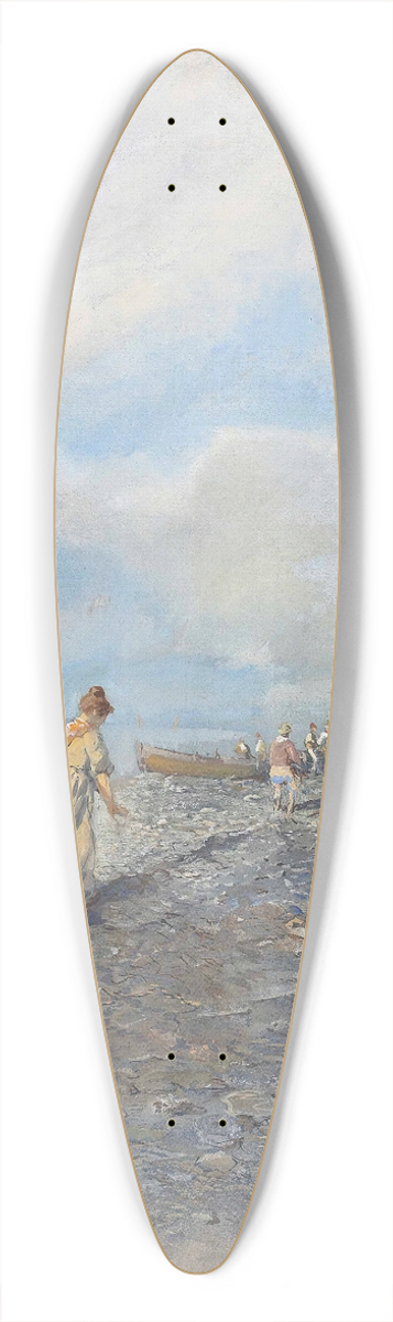 Pompeo Mariani - Sulla spiaggia di Bordighera 39.3 inch art pintail longboard deck