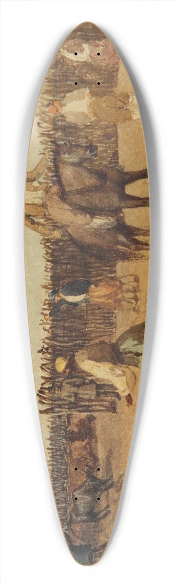 Prilidiano Pueyrredn - En El Corral 39.3 inch art pintail longboard deck