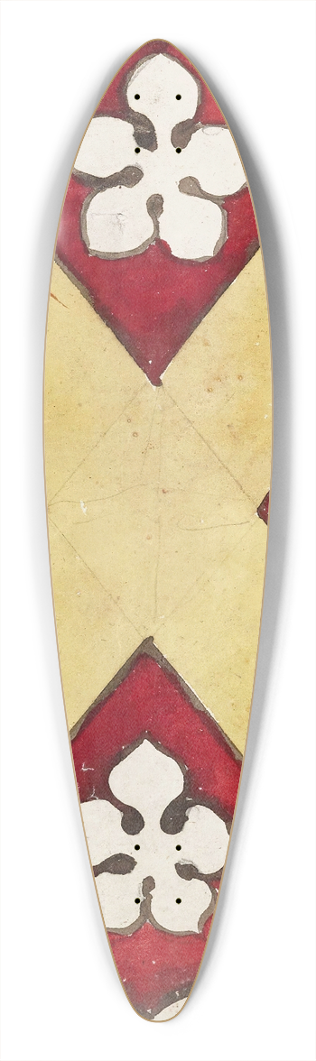 Prosper Lafaye - Etude pour un vitrail  motif hraldique ; cusson 39.3 inch art pintail longboard deck