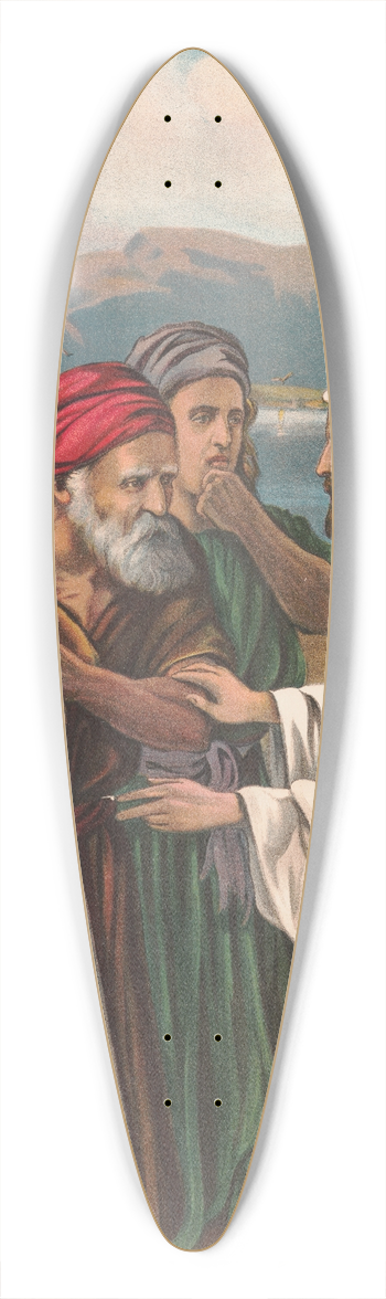 Providence Lith. Co - Jesus calling fishermen 39.3 inch art pintail longboard deck