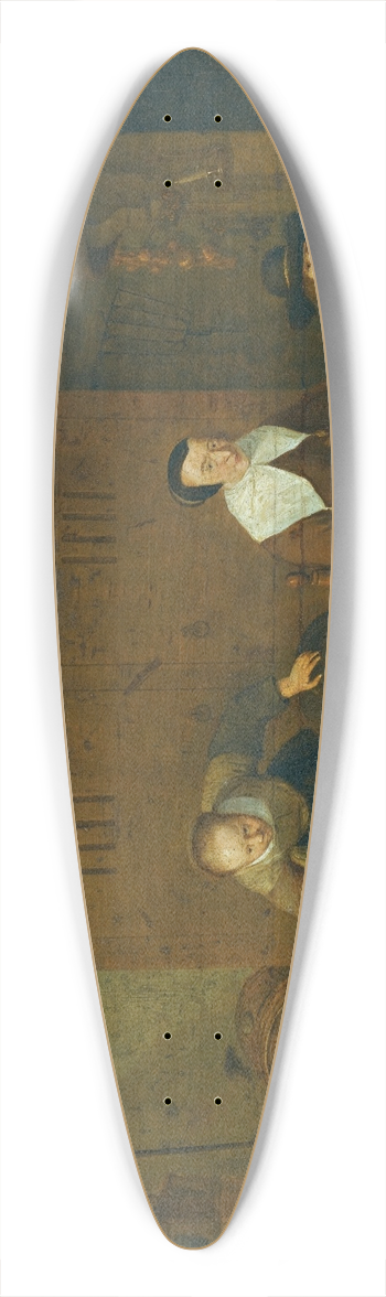 Quirijn Van Brekelenkam - An Interior With a Woman Peeling Turnips 39.3 inch art pintail longboard deck