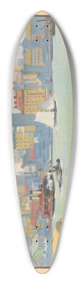 Rachael Robinson Elmer - New York from the 34th Street Ferry 39.3 inch art pintail longboard deck