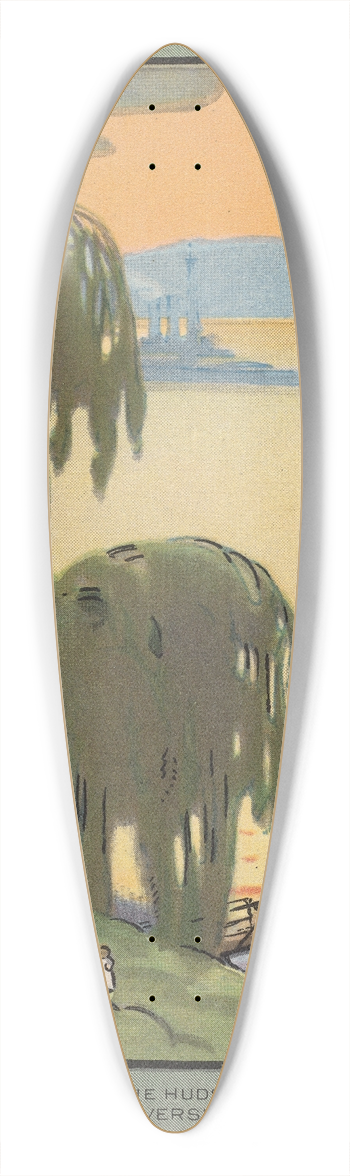 Rachael Robinson Elmer - The Hudson from Riverside Drive 39.3 inch art pintail longboard deck