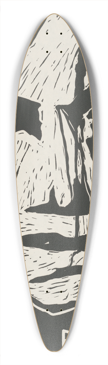 Rachael Romero - Free Iranian political prisoners 39.3 inch art pintail longboard deck