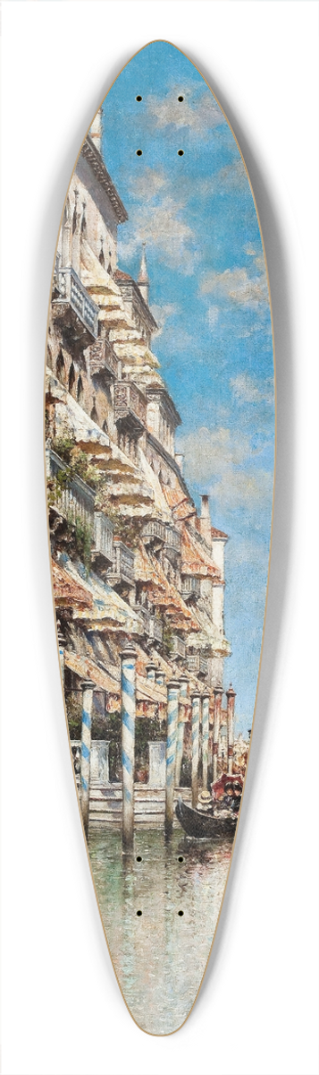 Rafael Senet y Perez - Along the Grand Canal 39.3 inch art pintail longboard deck