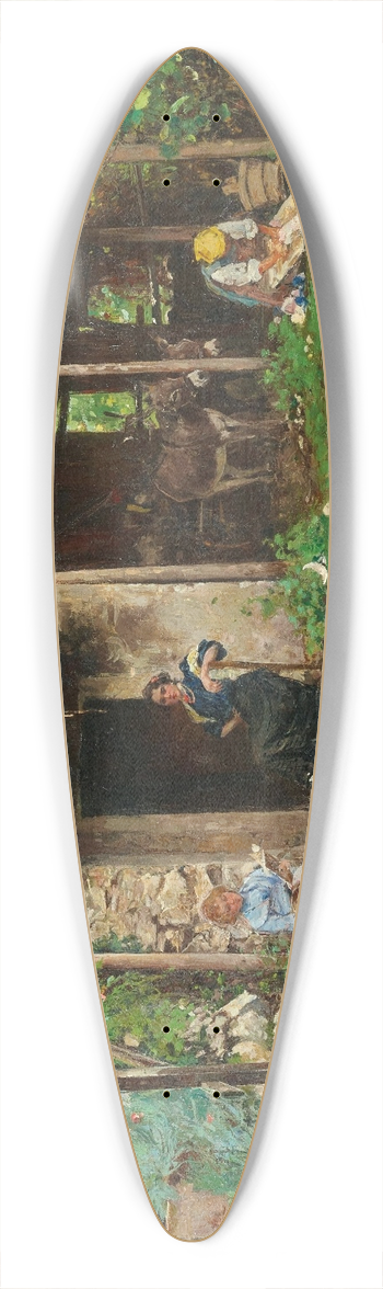 Raffaele Tafuri - An Inner Courtyard 39.3 inch art pintail longboard deck
