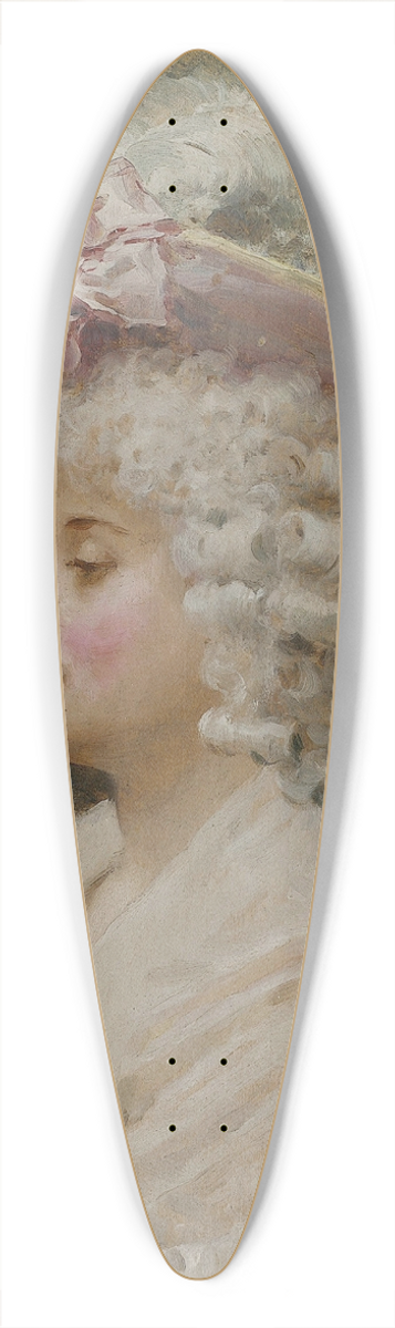 Raimundo de Madrazo y Garreta - An elegant lady 39.3 inch art pintail longboard deck