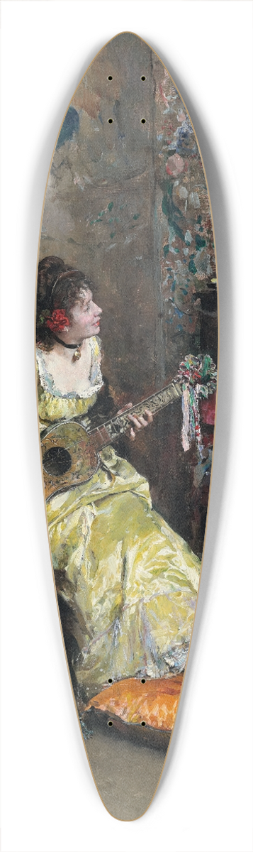 Raimundo de Madrazo y Garreta - Woman With A Parrot 39.3 inch art pintail longboard deck