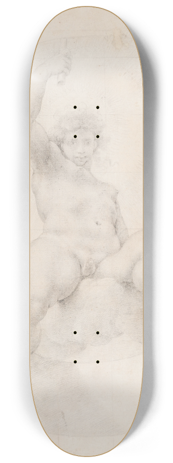 Cristoforo Roncalli - Apollo seated on a cloud holding a torch aloft 8.25 inch art skate deck