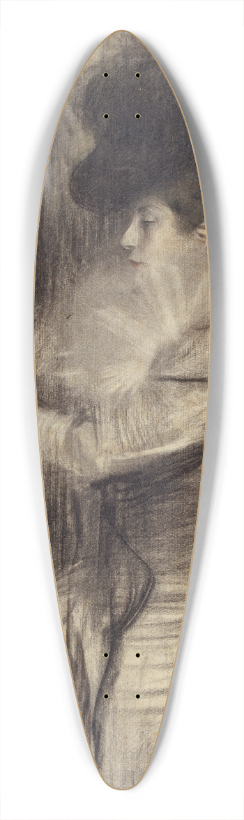 Ramn Casas - Female Figure 39.3 inch art pintail longboard deck