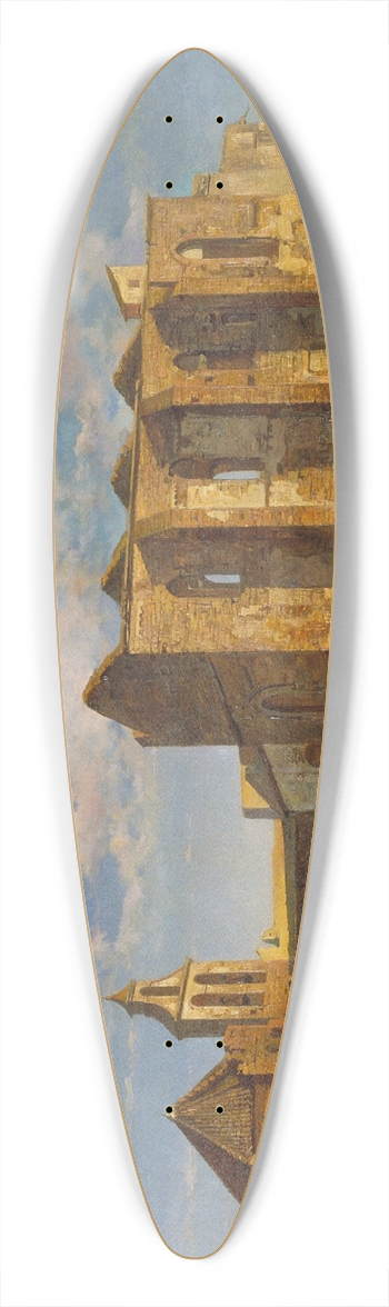 Ramon Mart i Alsina - Ruins of the Church of the Holy Sepulchre 39.3 inch art pintail longboard deck