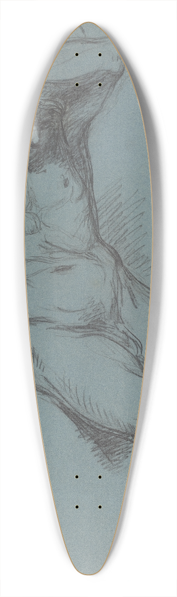 Raphael Lamar West - A Seated Male Nude with His Hands Crossed over His Head 39.3 inch art pintail longboard deck