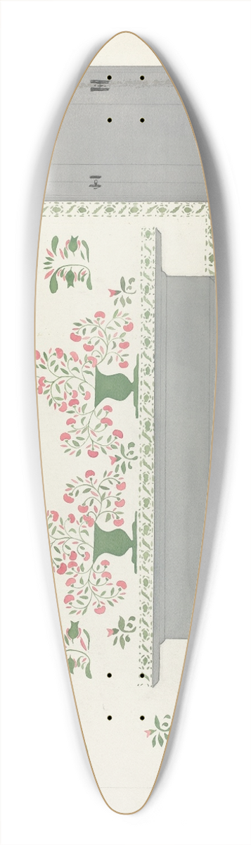 Ray Holden - Stencilled Wall 39.3 inch art pintail longboard deck