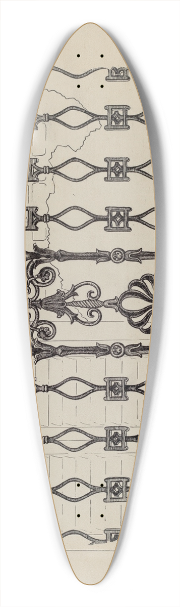 Ray Price - Cast Iron Balcony Rail 39.3 inch art pintail longboard deck