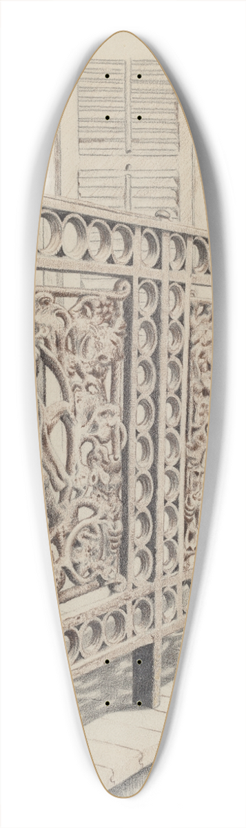 Ray Price - Cast Iron Balcony Rail 39.3 inch art pintail longboard deck