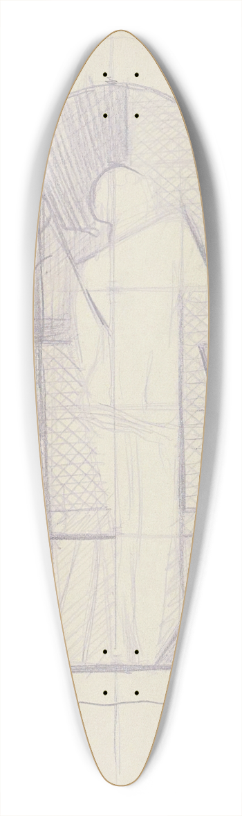 Reijer Stolk - Achterzijde van een staande naakte vrouw 39.3 inch art pintail longboard deck