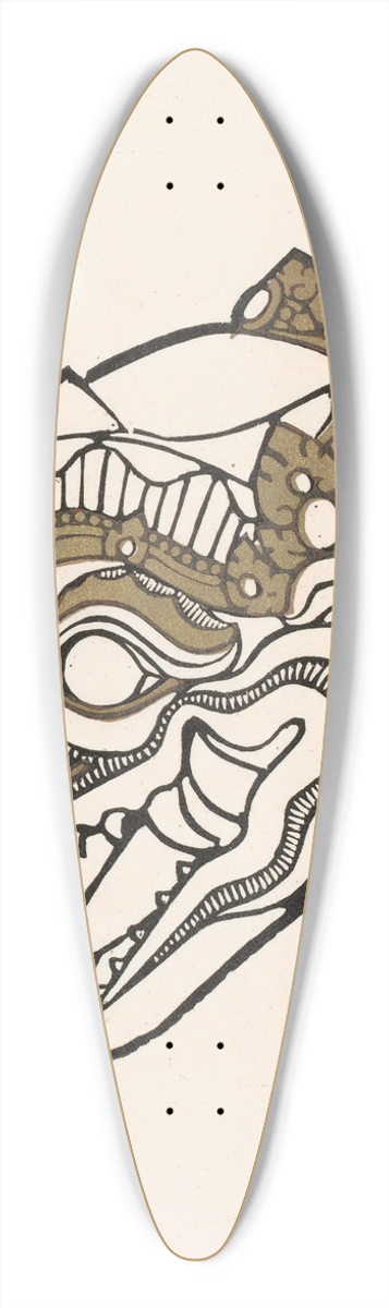 Reijer Stolk - Kop van Garoeda 39.3 inch art pintail longboard deck