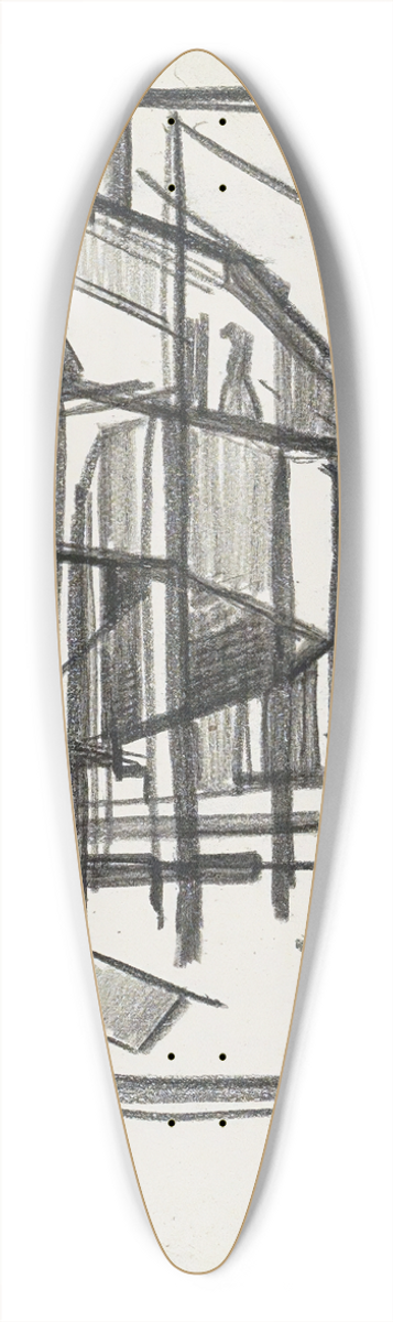 Reijer Stolk - Schip op een werfhelling 39.3 inch art pintail longboard deck