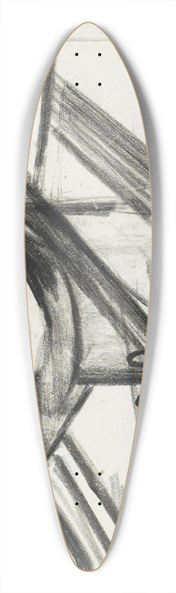 Reijer Stolk - Zeilboot op een werfhelling 39.3 inch art pintail longboard deck