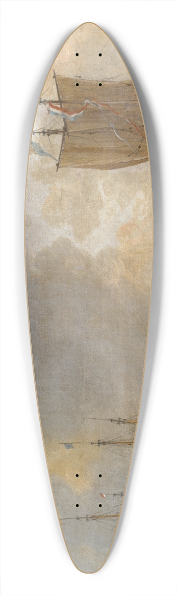 Reinier Nooms - The Ship-yard in Amsterdam 39.3 inch art pintail longboard deck