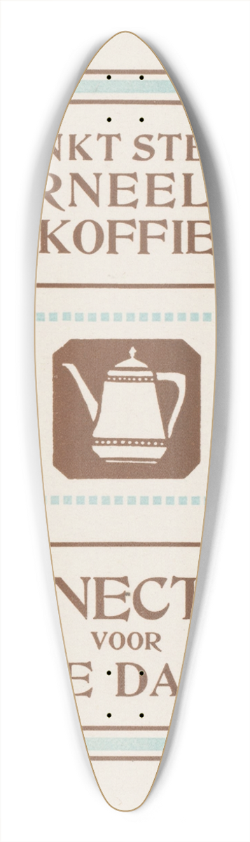 Reinier Willem Petrus de Vries - Advertentie voor Corneeles koffie 39.3 inch art pintail longboard deck