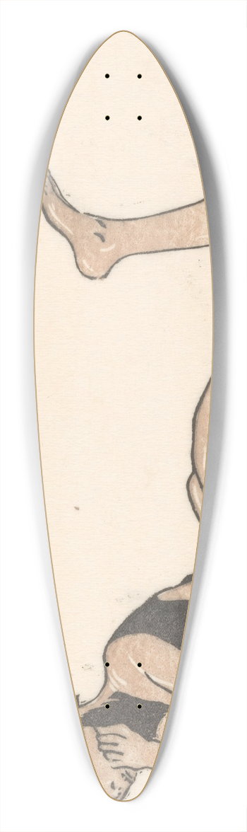 Reinier Willem Petrus de Vries - Liggende naakte vrouw 39.3 inch art pintail longboard deck