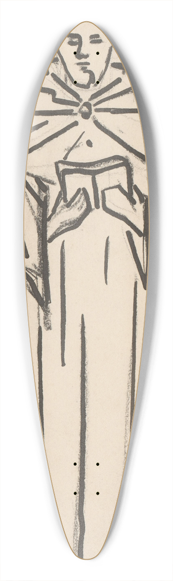 Reinier Willem Petrus de Vries - Monnik met boek 39.3 inch art pintail longboard deck