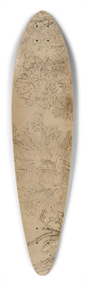 Rembrandt van Rijn - A Wooded Road 39.3 inch art pintail longboard deck