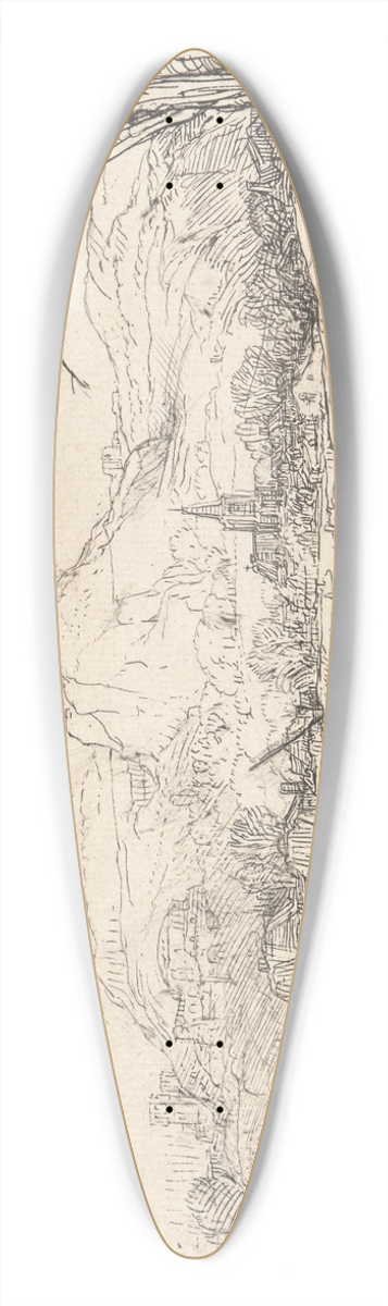 Rembrandt van Rijn - Landscape with a Sportsman and Dog 39.3 inch art pintail longboard deck