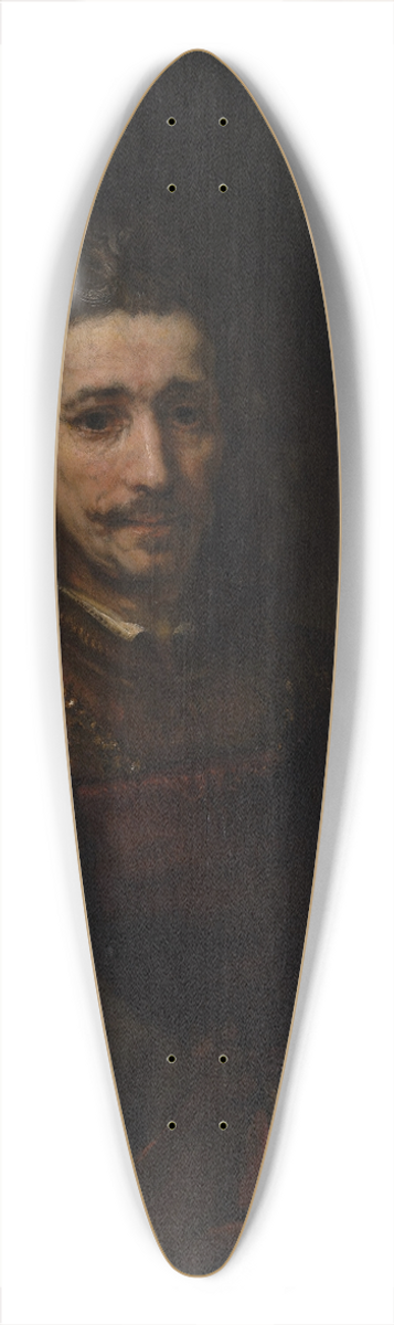 Rembrandt van Rijn - Man with a Magnifying Glass 39.3 inch art pintail longboard deck
