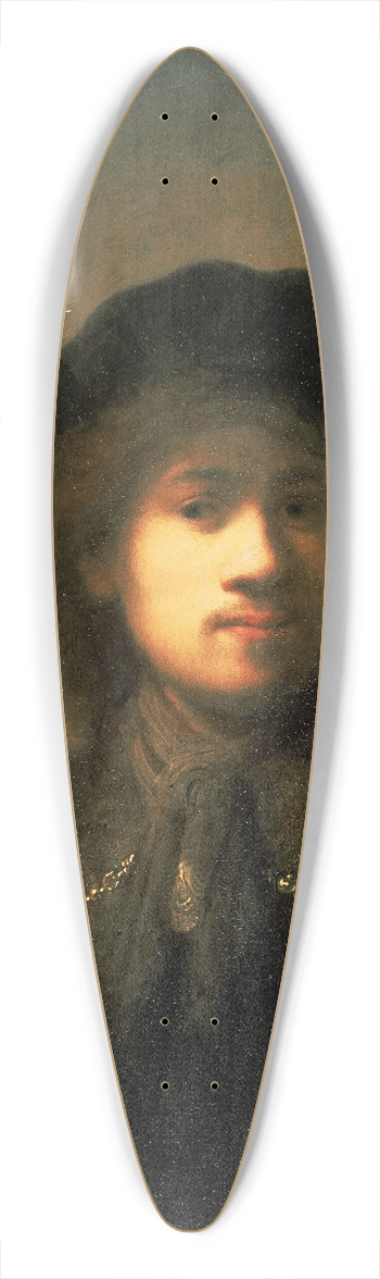 Rembrandt van Rijn - Portrait of the Artist as a Young Man 39.3 inch art pintail longboard deck