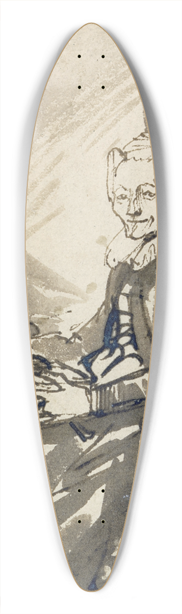 Rembrandt van Rijn - Seated Woman with an Open Book on her Lap 39.3 inch art pintail longboard deck