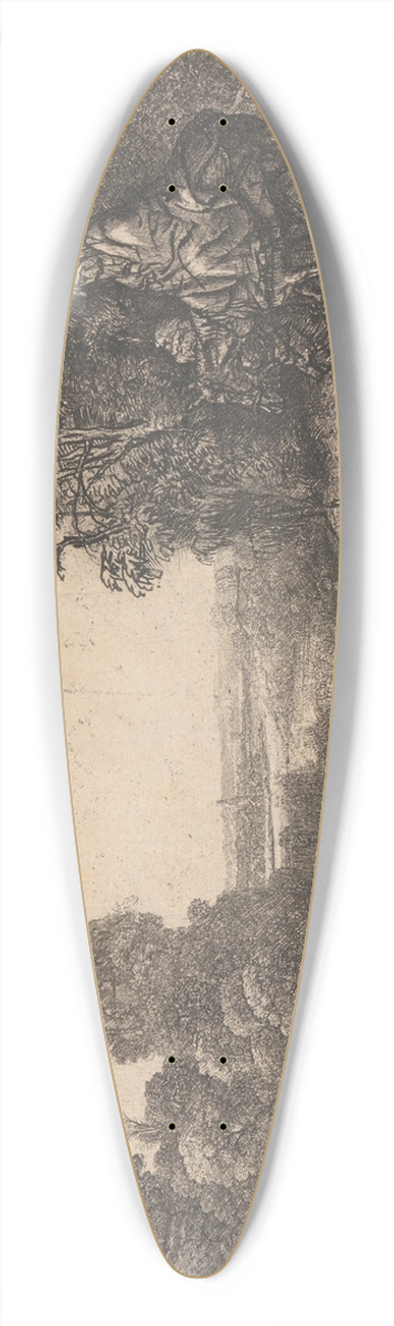 Rembrandt van Rijn - The Flight into Egypt 39.3 inch art pintail longboard deck