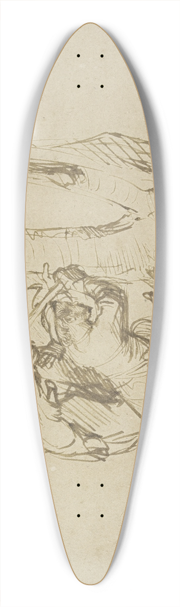 Rembrandt van Rijn - Two butchers 39.3 inch art pintail longboard deck
