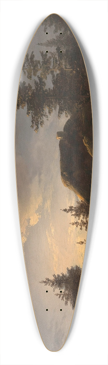 Remigius Adrianus van Haanen - A Moonlit Night 39.3 inch art pintail longboard deck