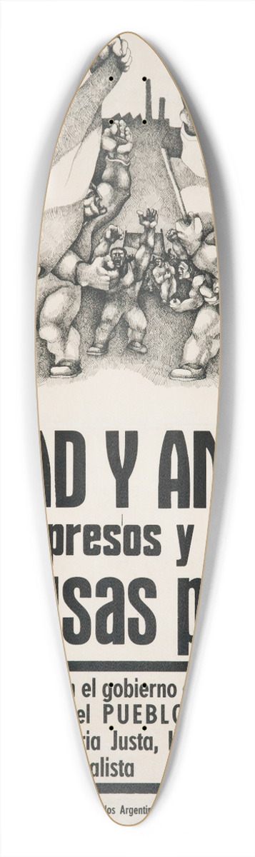 Ricardo Carpani - Afiche Libertad y amnistia 39.3 inch art pintail longboard deck