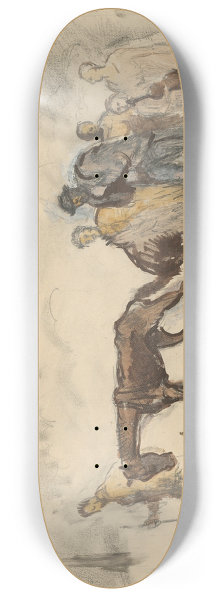 Cyprin Majernk - Study for the Lithograph Refugees 8.25 inch art skate deck
