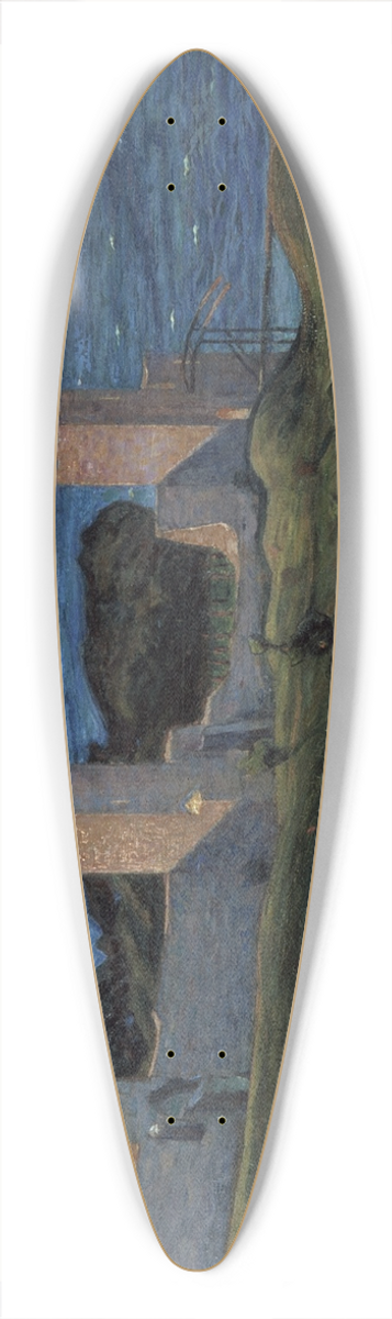 Richard Bergh - Vision. Scene from Visby 39.3 inch art pintail longboard deck