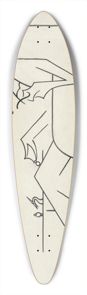 Richard Boix - Caricature of MarcelDuchamp 39.3 inch art pintail longboard deck