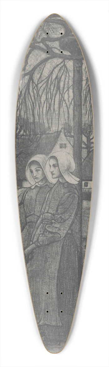 Richard Nicolas Roland Holst - Huizer meisjes bij een vijver 39.3 inch art pintail longboard deck