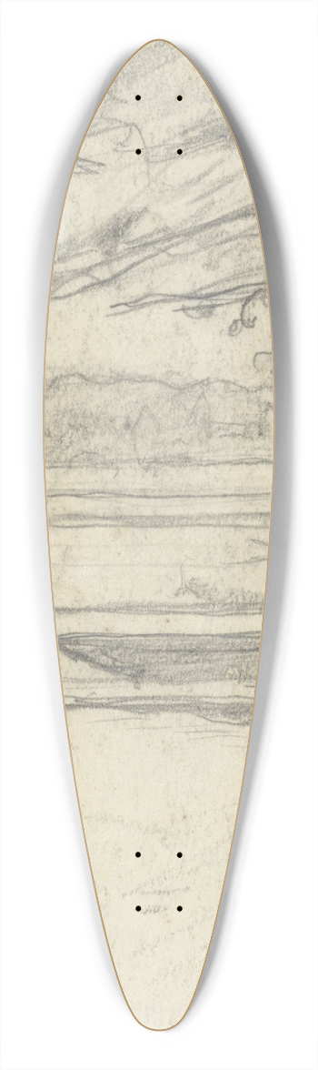 Richard Nicolas Roland Holst - Vrouw met kind op een bruggetje 39.3 inch art pintail longboard deck