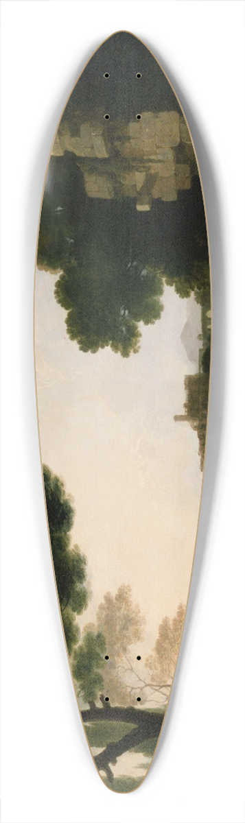 Richard Wilson - Landscape Capriccio with Tomb of the Horatii and Curiatii, and the Villa of Maecenas at Tivoli 39.3 inch art pintail longboard deck