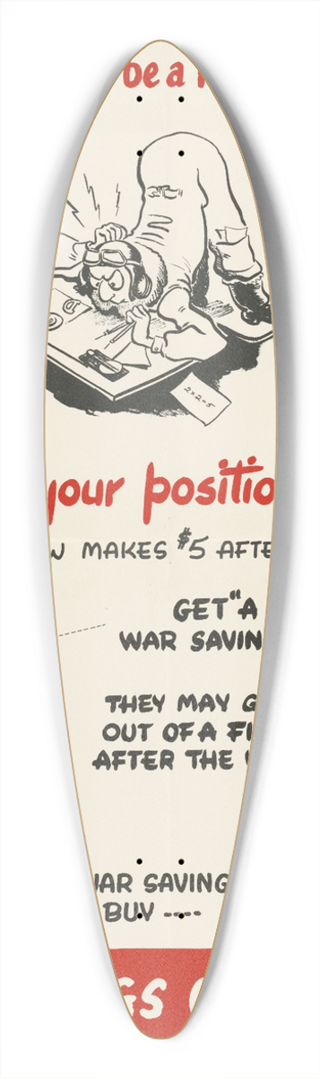 Ricky RCAF - You Dont Have to be a Mathmatical Wizard to Figure out Your Position on This 39.3 inch art pintail longboard deck