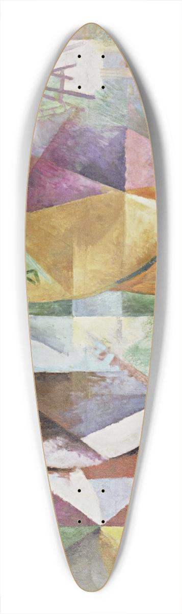 Robert Delaunay - The Three Windows, the Tower and the Wheel 39.3 inch art pintail longboard deck