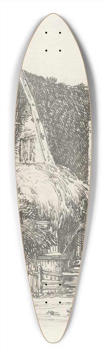 Robert Dixon - Sketch at Mulbarton 39.3 inch art pintail longboard deck