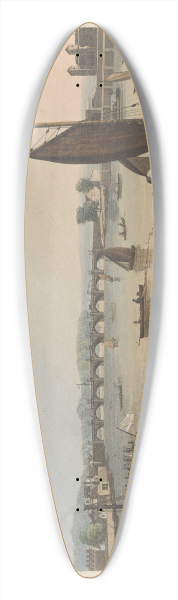 Robert Havell - View of Vauxhall Bridge 39.3 inch art pintail longboard deck