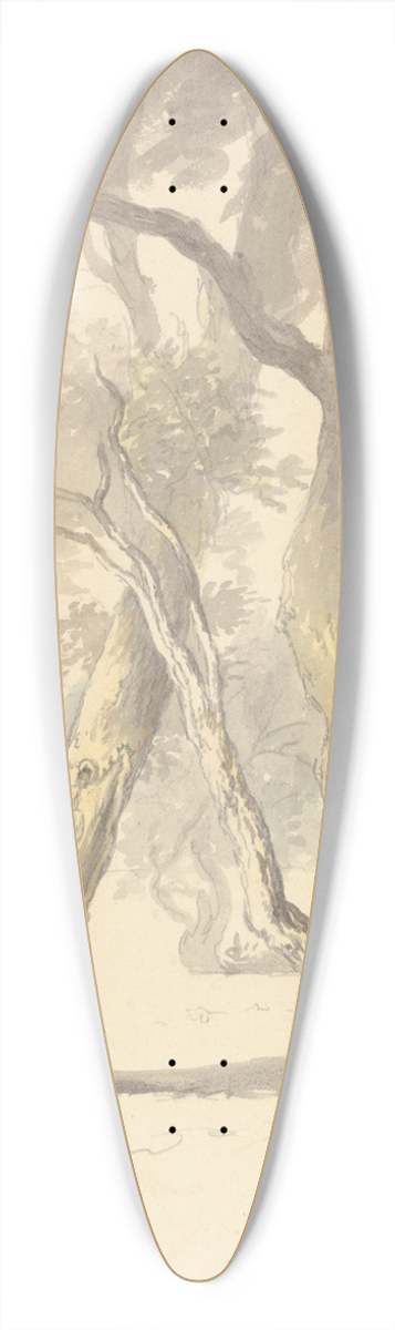 Robert Hills - Woodland Study 39.3 inch art pintail longboard deck