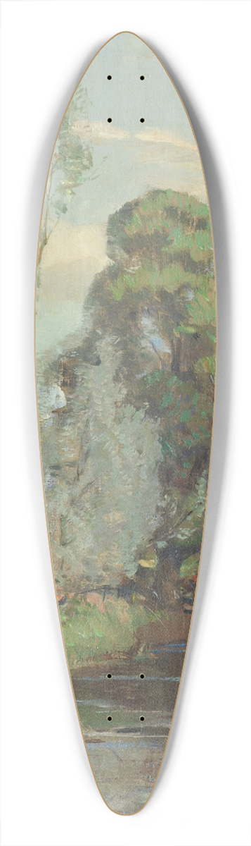 Robert Hope - Fishing by a riverside 39.3 inch art pintail longboard deck