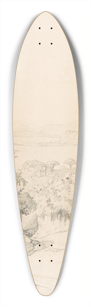 Robert Kummer - A view of Pozzuoli, seen from the Northeast 39.3 inch art pintail longboard deck
