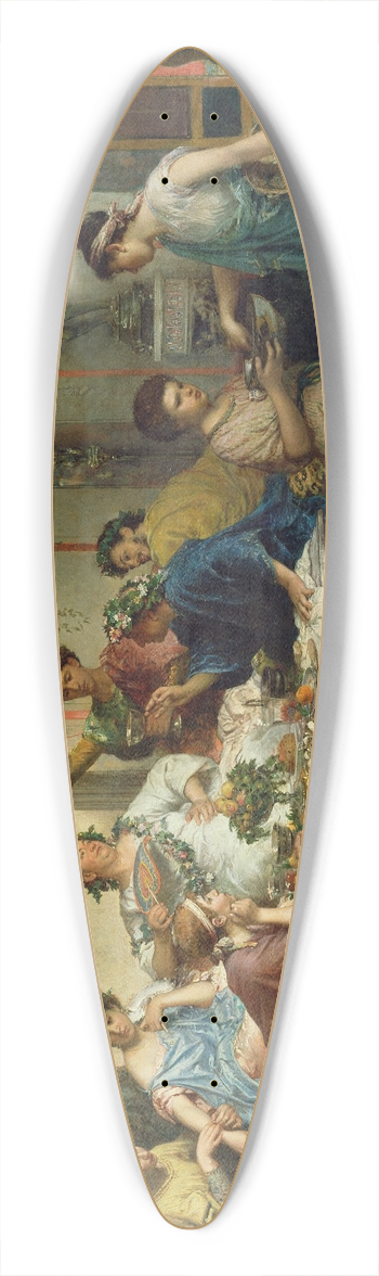 Roberto Bompiani - A Roman Feast 39.3 inch art pintail longboard deck